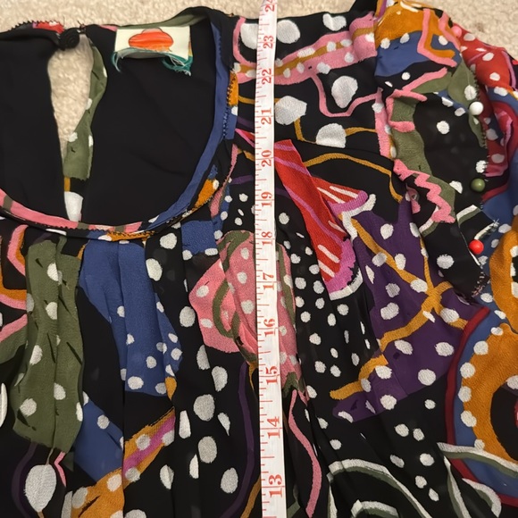 Farm Rio Pleated Sea Animals Black Blouse size Small - Picture 12 of 12